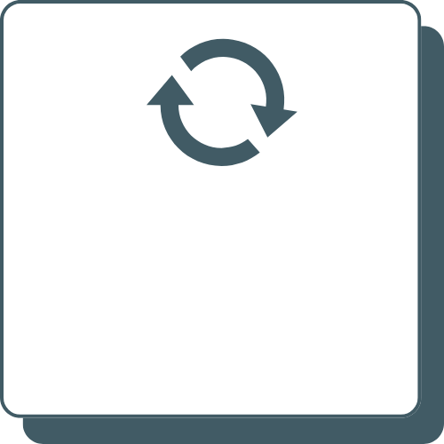 Circular arrow loop illustrating ongoing SEO content updates and improvements