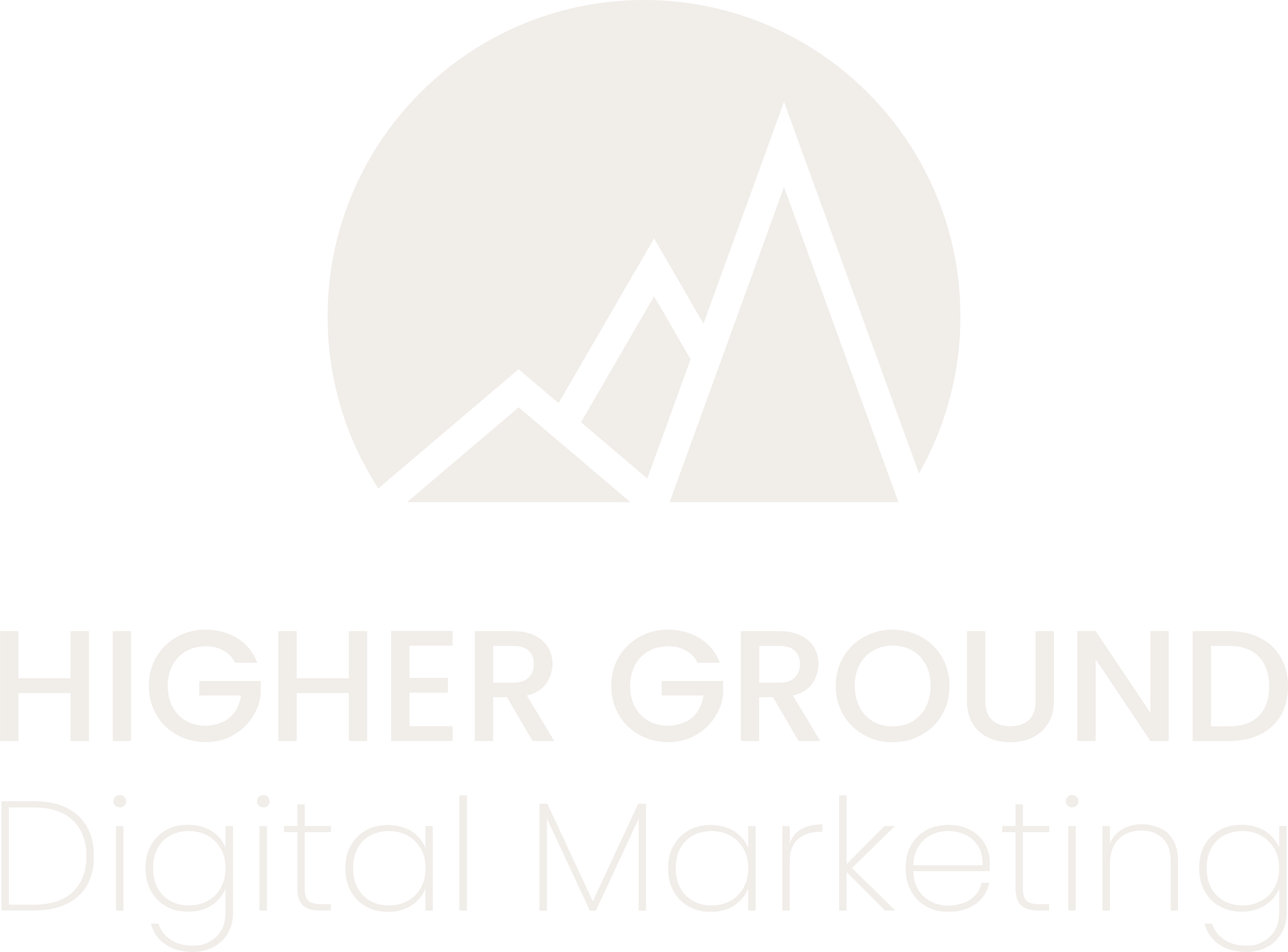 White Higher Ground Digital Marketing company logo in footer