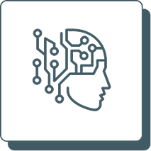 Artificial intelligence brain with SEO data overlays